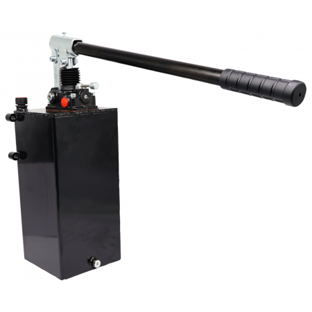 POMPA HYDRAULICZNA RĘCZNA DWUSTRONNA 25cm3 PRBD + ZBIORNIK 10L